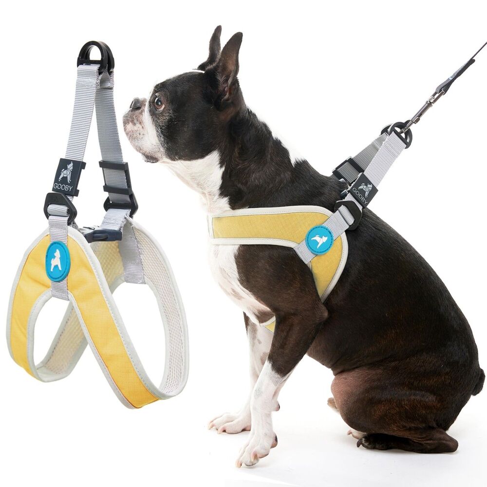 Gooby Simple Step-in III Dog Harness Large Yellow Adjustable Mesh Vest Up to 35l